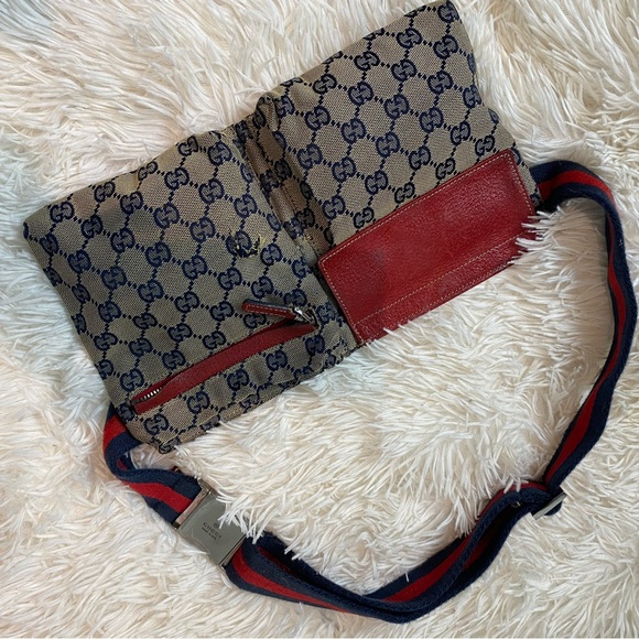 Gucci Pocket Belt Bag 2005 Red x Navy Monogram - Picture 6 of 6